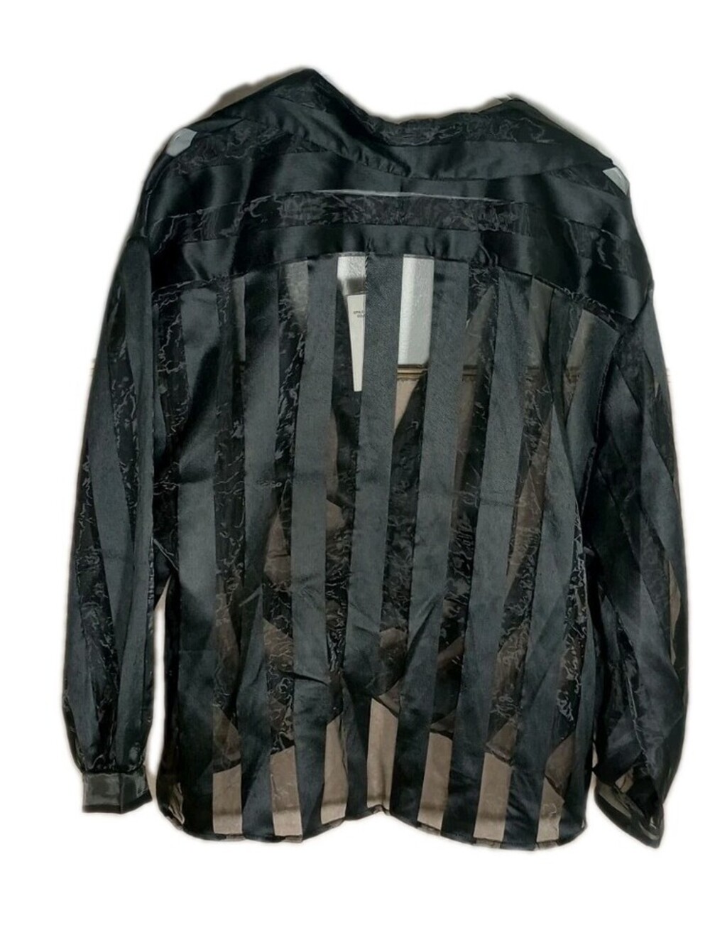 Kaktus Jacket Womens Black Stripe Sheer Organza Fairy Formal Event Artsy Gala XL - Picture 6 of 16